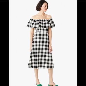 NEW—Kate Spade gingham off-the-shoulder dress sz 6 NWT  *Sold Out*